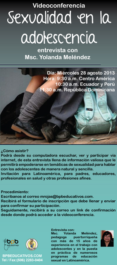 Video conferencia Sexualidad en la adolescencia 28 agosto